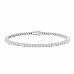 925 Silver Tennis Bracelet - Pure White Background