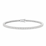925 Silver Tennis Bracelet - Pure White Background