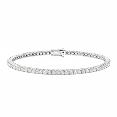 925 Silver Tennis Bracelet - Pure White Background