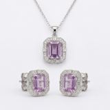 Pink Halo Set – Necklace & Earrings