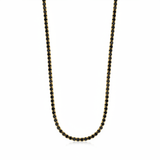 Black diamond gold-plated tennis necklace