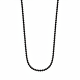 Black diamond silver tennis necklace