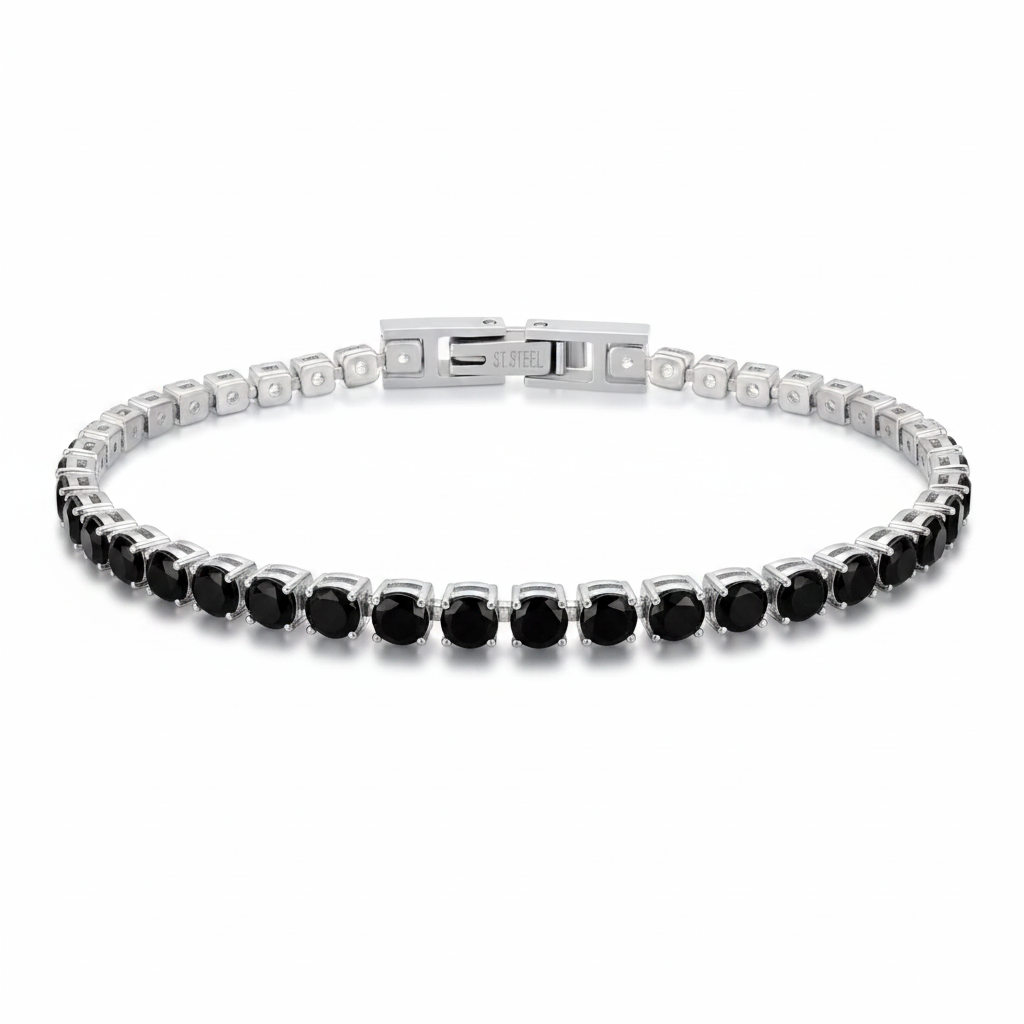 Black Stone Tennis Bracelet