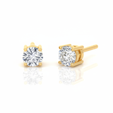 Gold CZ Stud Earrings