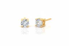 Gold CZ Stud Earrings