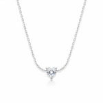 Heart Solitaire CZ Necklace – White Background