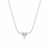 Heart Solitaire CZ Necklace – White Background