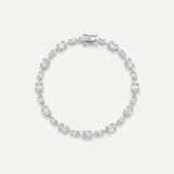 Emerald Cut Illusion Tennis Bracelet – Silver 925