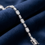 Emerald Cut Illusion Tennis Bracelet – Silver 925