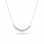 Curved Bar Pavé CZ Necklace – White Background