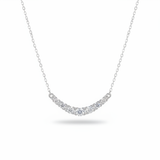 Curved Bar Pavé CZ Necklace – White Background