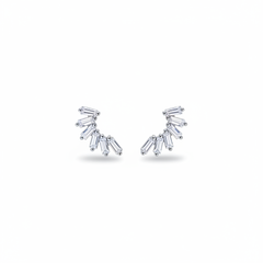 Baguette Fan Ear Climber Studs – White Background