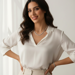 Model wearing tennis set with smaller stones