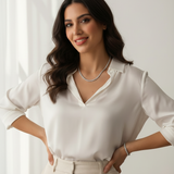 Model wearing tennis set with smaller stones
