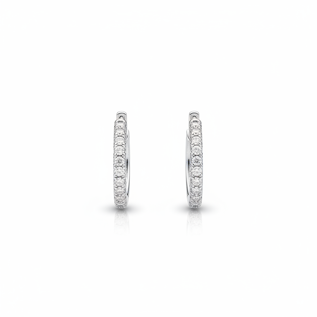 Pavé Huggie Hoop Earrings