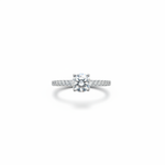 Pavé Solitaire Ring - White Background