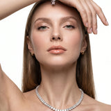 Oval Cut CZ Tennis Necklace – Silver 925