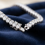 Oval Cut CZ Tennis Necklace – Silver 925
