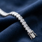 Oval Cut CZ Tennis Necklace – Silver 925