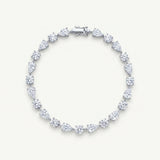 Pear & Round Alternating Tennis Bracelet – Silver 925