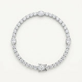 Oval Station Tennis Bracelet – Silver 925