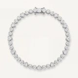 Heart & Round Bezel Tennis Bracelet – Silver 925