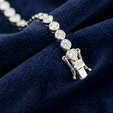 Heart & Round Bezel Tennis Bracelet – Silver 925