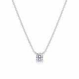 Round Solitaire CZ Necklace – White Background