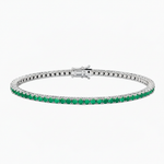Silver Plated Emerald Tennis Bracelet