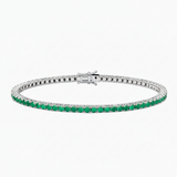 Silver Plated Emerald Tennis Bracelet