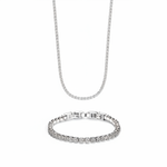Tennis necklace and bracelet with 3mm stones proportional