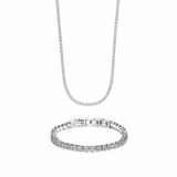 Tennis necklace and bracelet with 3mm stones proportional